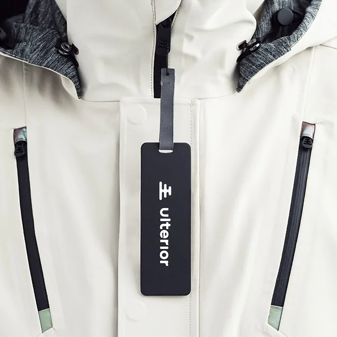 Detail of the off-white Ulterior Waterproof Hardshell Jacket